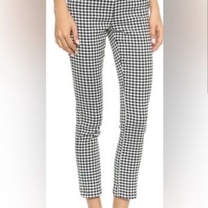 Free People Gingham Checkered Black and White Stretch Pants